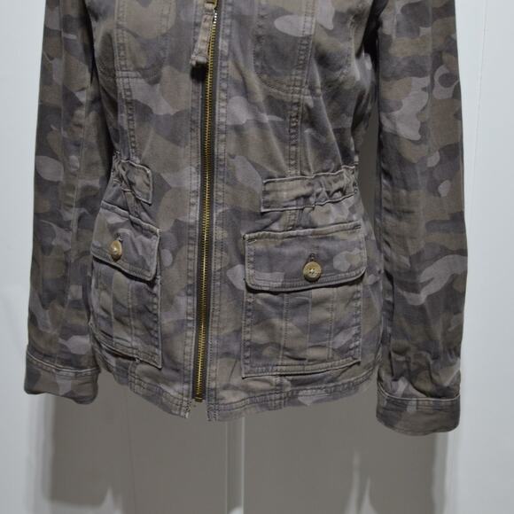 Express Woman's Full Zip Camo Military Utility Jacket Size XS - Picture 4 of 9